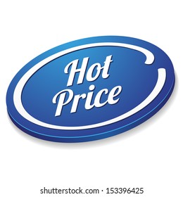Blue oval hot price button