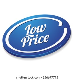 Blue oval low price button