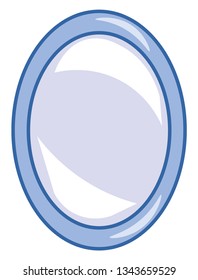 Dibujo o ilustración de color vectorial oval azul