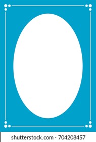 Blue oval photo frame border passe-partout vector simple