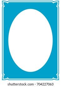 Blue oval photo frame border passe-partout vector simple
