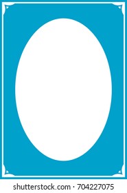 Blue oval photo frame border passe-partout vector simple