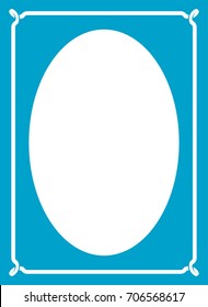 Blue oval photo frame border passe-partout vector simple