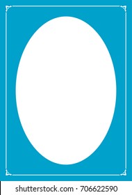 Blue oval photo frame border passe-partout vector simple