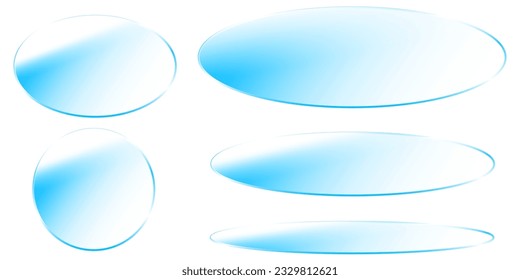 Blue ovals. Blue oval frames. Blue oval buttons. Vector illustration. EPS 10.