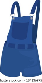 Blaue Overalls, Illustration, Vektorgrafik auf weißem Hintergrund