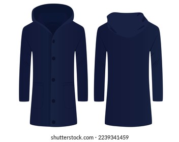 Blue overcoat jacket. vector illustration