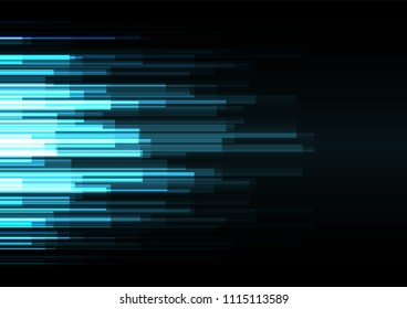 blue overlap pixel speed in dark background, geometric layer motion backdrop, simple technology template, vector illustration