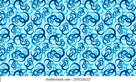 Blue Overlapping Circles Pattern Background Image