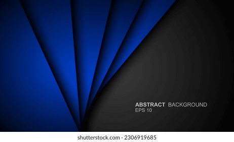 Blue overlapping layer on black space for design. vector illustration eps 10.