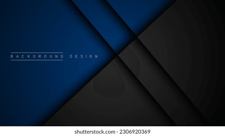Blue overlapping layer on black space for design. vector illustration eps 10.