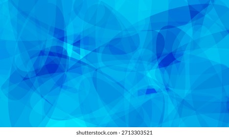 Diseño de fondo geométrico de Vector de óvalos superpuestos azules. Telón de fondo brillante cian.