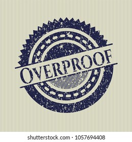   Blue Overproof distressed rubber stamp