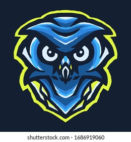 Blue owl e sport vector illustration