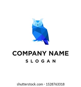 Blue owl geometry logo vector