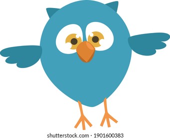 Blue owl, illustration, vector on a white background.
