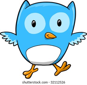 Blue Owl Vector Illustration