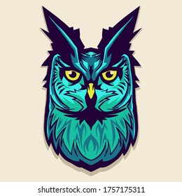 blue owl vector illustration isolated