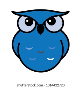 blue owl. vector logo icon