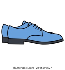azul oxford sapato moda estilo de vida cor plana vetor ilustração modelo design