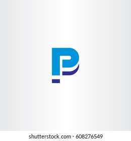blue p letter icon sign element logo brand