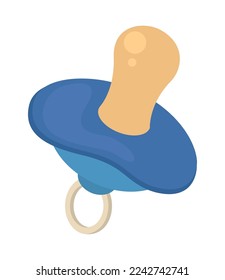 blue pacifier icon on white background