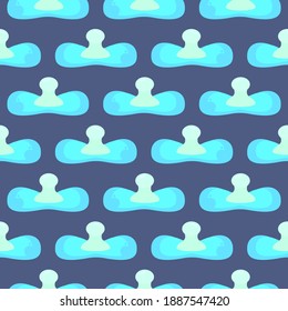 Blue pacifier , seamless pattern on a blue background.