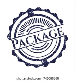 Blue Package distress rubber grunge texture seal