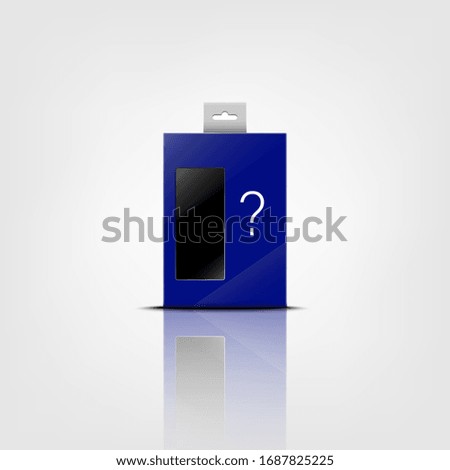 Blue packaging box , On a blank background.