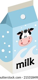 

Embalaje azul con leche de vaca
