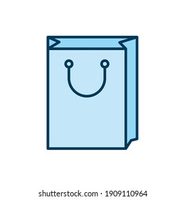 blue packing bag in a white background vector illustration design