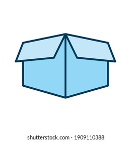 blaue Verpackung auf weißem Hintergrund, Vektorgrafik-Design