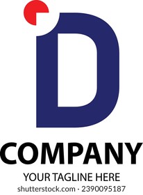 Blue Packman Letter D Logo. D Letter Design Vector. Design logotype with modern concept. Vector illustration