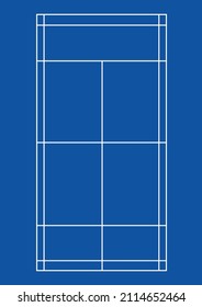 Blue Padel Court from above (vector)