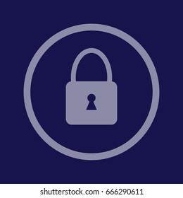 Blue padlock icon vector