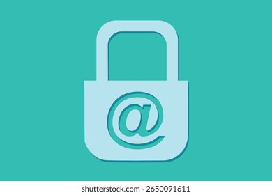 Blue padlock outlined with an email symbol, highlighting internet and email security concepts. Symbolic of privacy, password protection, safe communication, and cyber safety in digital networks.