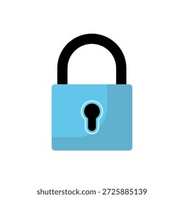 Bloqueio azul, conceito de segurança e proteção, privacidade, segurança, bloqueio, ícone de vetor