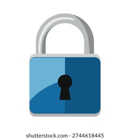 Blue padlock with a silver shackle, symbolizing security and protection