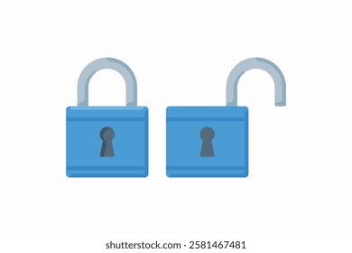 Blue padlocks illustrating security and access Vector