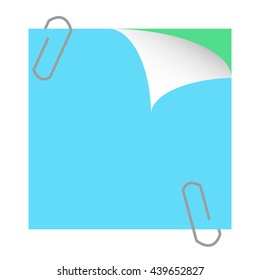 Blue Page Curl  with clips