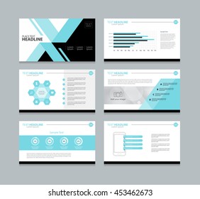 blue page layout design template for presentation and  brochure , Annual report,  flyer and book page with infographic elements design
