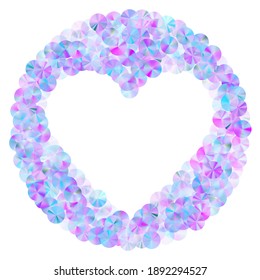 Blue paillettes confetti scatter vector background. Circle shimmering spangle particles holiday decoration flatlay. New Year confetti placer glossy background.