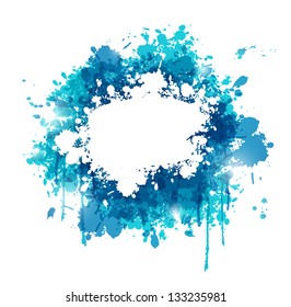 Blue paint abstract background with place for text