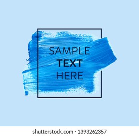 Blue paint with border frame and sample text