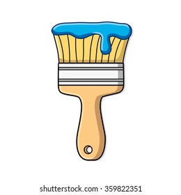 Blue paint brush.