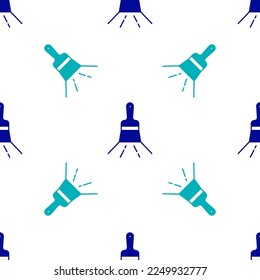 Blue Paint brush icon isolated seamless pattern on white background.  Vector