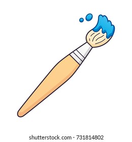 Blue paint brush isolated