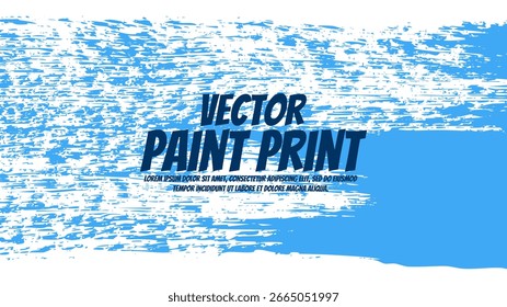 Traço de pincel de tinta azul. Banner desenhado à mão com linha de pincel em negrito. Design de estilo moderno. Ilustração vetorial.