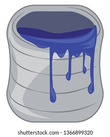 Blue paint can vector or color illustration