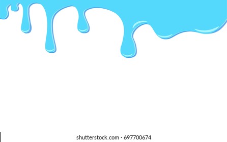 Blue Paint Dripping On White Background